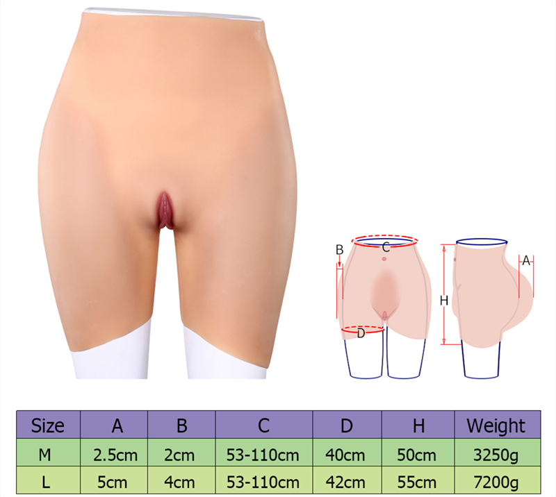 三分丈　シリコンショートパンツ　ヒップアップ効果が抜群　着心地良い　女性器有り（挿入不可）　豊尻豊股　女装したい方＆男の娘へ一番お勧め　性転換　変装必要品-1