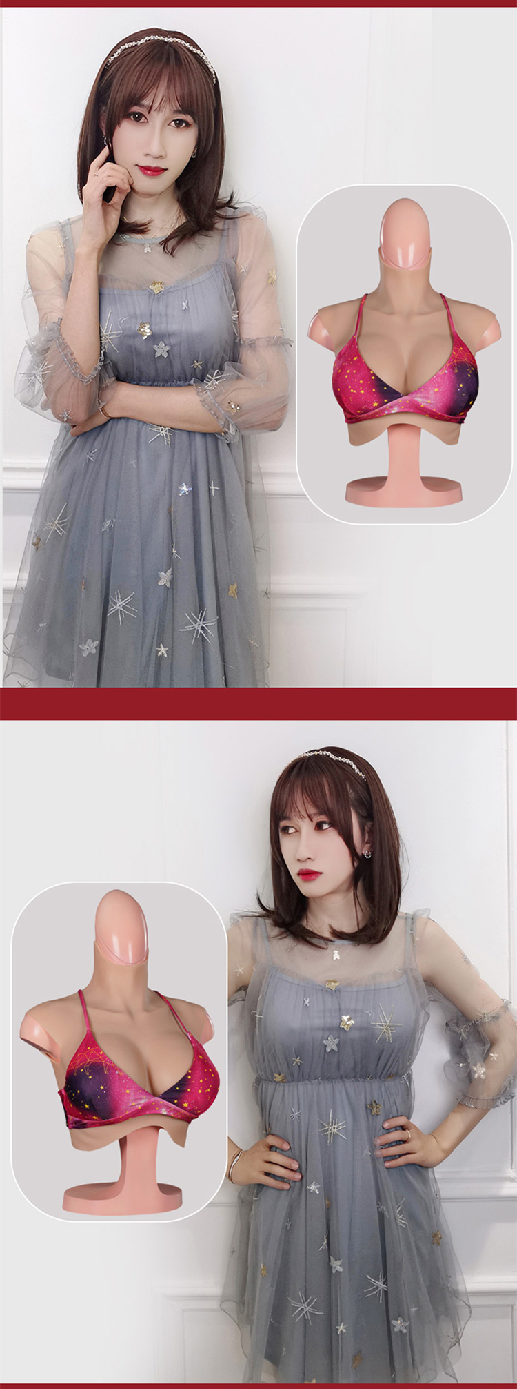 【新型おっぱい勢いよく登場】【第九世代】B~Hカップ　磁吸充電加熱式シリコンバスト　加熱充電器付き　超リアル　キメ細かい肌　シリコン＆気嚢充填が一体型になるタイプ　肌メイク付き　４つのサイズあり　各体型にフィット‼　cdcoser通販　全国送料無料-10
