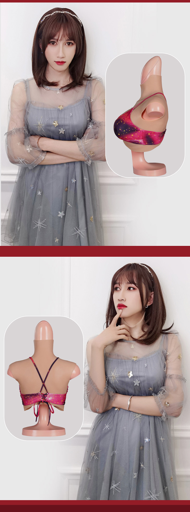 【新型おっぱい勢いよく登場】【第九世代】B~Hカップ　磁吸充電加熱式シリコンバスト　加熱充電器付き　超リアル　キメ細かい肌　シリコン＆気嚢充填が一体型になるタイプ　肌メイク付き　４つのサイズあり　各体型にフィット‼　cdcoser通販　全国送料無料-11