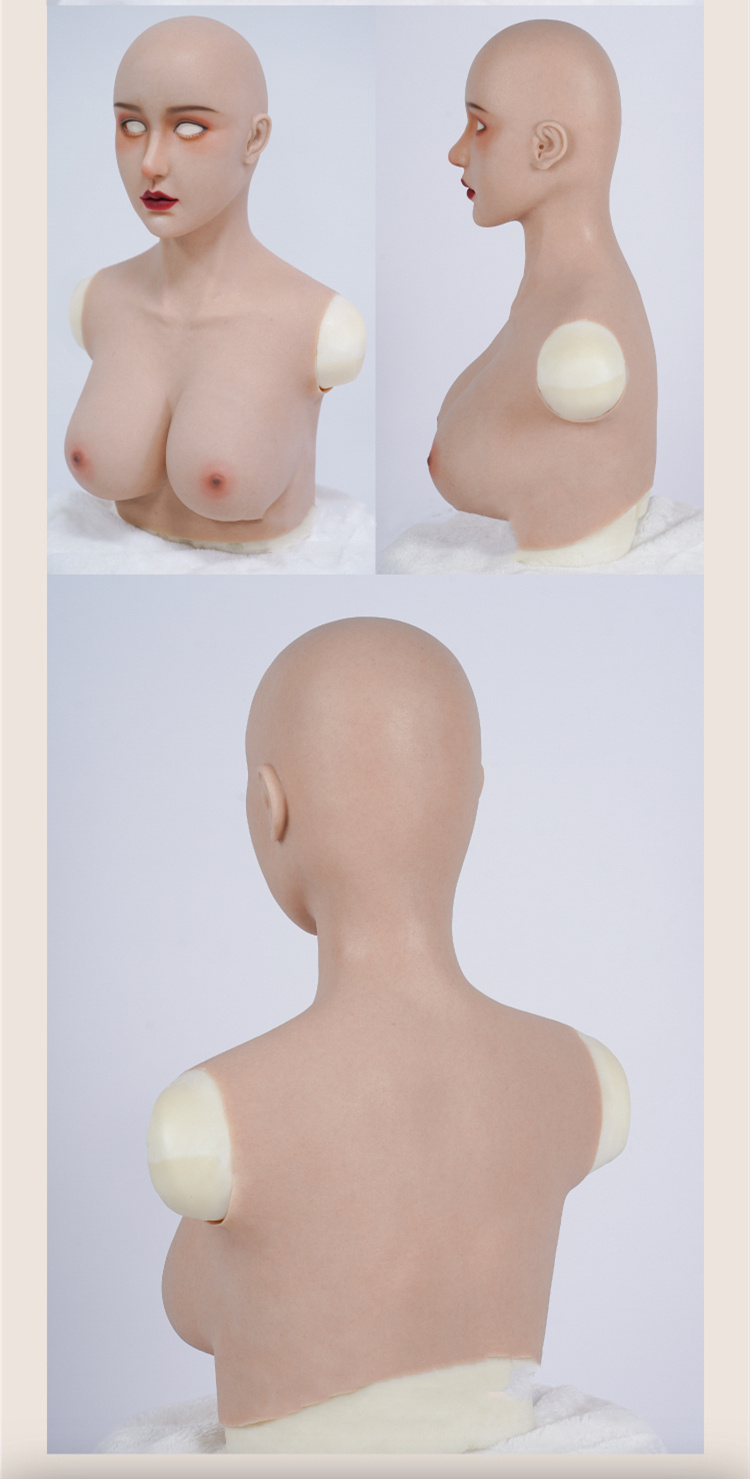 新登場！！可愛い美乳美少女顔　琉璃・NinaちゃんM22　全頭フィメールマスク＆シリコン充填乳房付き　B/Eカップ相当乳房　顔メイク付き　眉毛の植毛選択可能　高級シリコン素材　超リアル肌触り　男の娘　マスクフェチ　女装変装用品　CDCOSER通販　女装子グッズ　正規品保証　全国送料無料　おまけの良質のウィッグあり-5