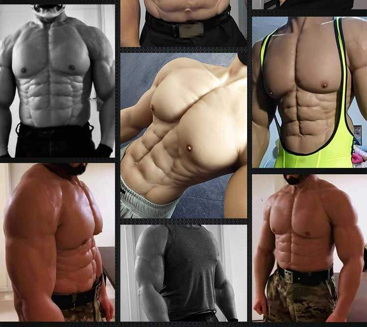 「最強の男」に変身！！マッスルスーツ＆筋肉ロングパンツ　アップグレード版　柔らかいシリコン制　袖付き偽腹筋　偽筋肉　マッチョに変身　筋肉マン　仮装　ハロウィン・コスプレ道具-3
