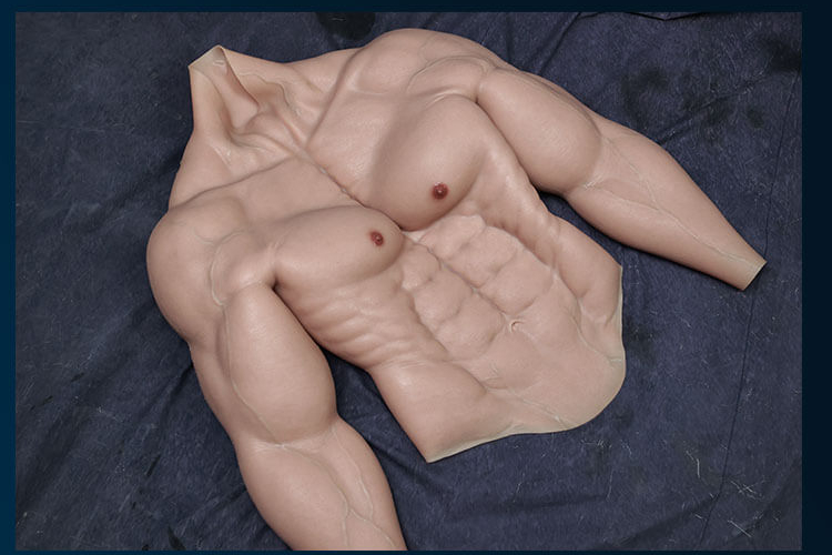 「最強の男」に変身！！マッスルスーツ＆筋肉ロングパンツ　アップグレード版　柔らかいシリコン制　袖付き偽腹筋　偽筋肉　マッチョに変身　筋肉マン　仮装　ハロウィン・コスプレ道具-10