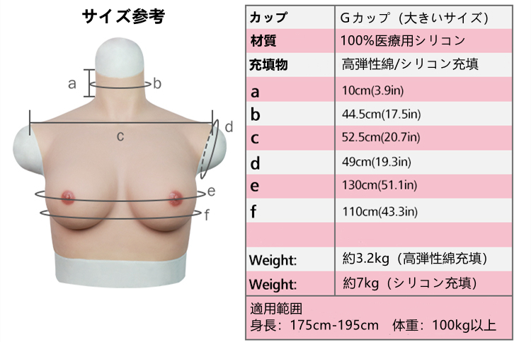 体重100kg以上の方にお勧め 大きいサイズGcup 医療用高級シリコン製 超リアルおっぱい スーパー巨乳 我慢できず 性転換のシリコンバスト 全国送料無料-3 体重100kg以上の方にお勧め 大きいサイズGcup 医療用高級シリコン製 超リアルおっぱい スーパー巨乳 我慢できず 性転換のシリコンバスト 全国送料無料-3