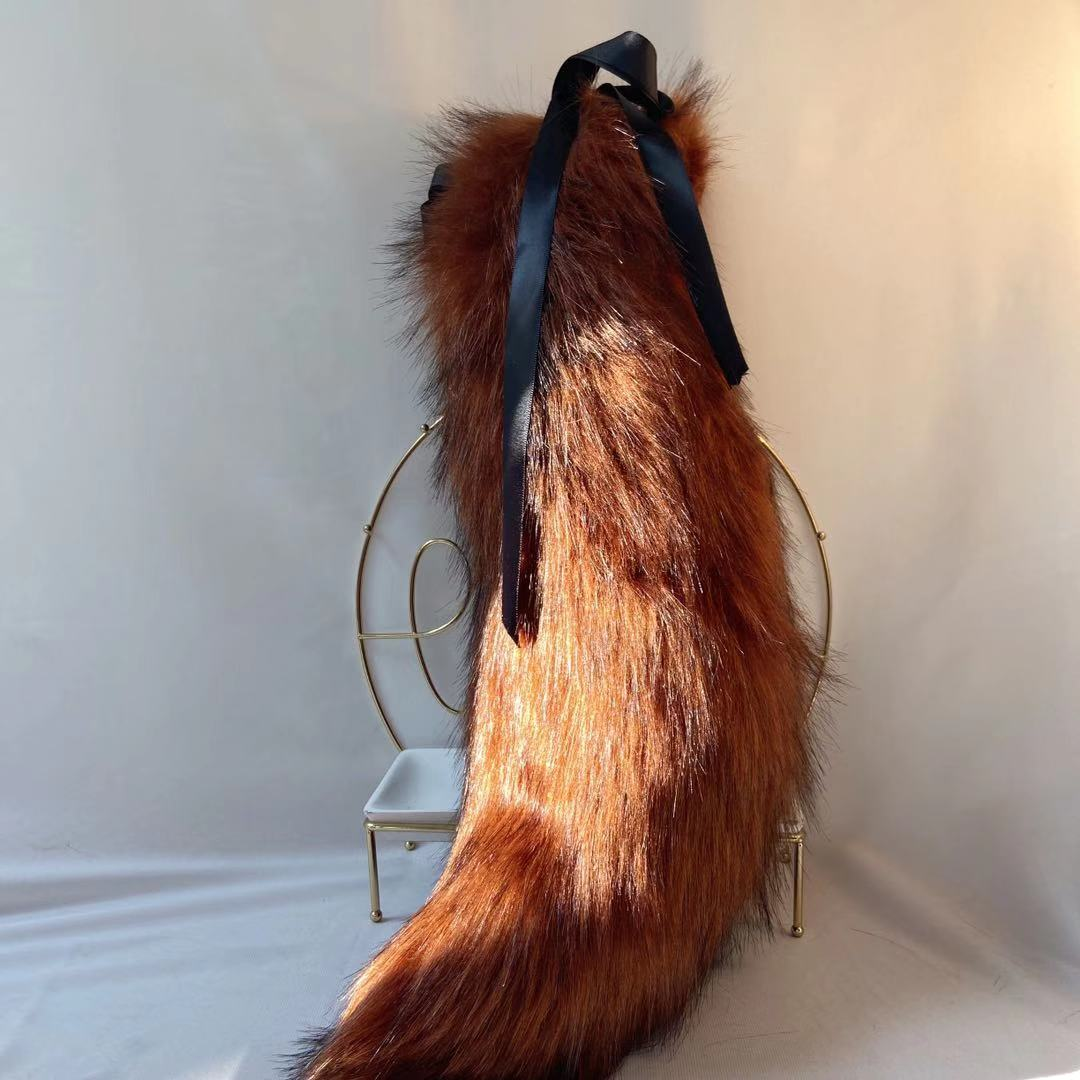 オオカミ　動物コスプレ　耳11cm/尻尾55cm　仮装　萌え　ふわふわ　アニマル変装　高品質　手作りイベント/ハロウイン/コスプレ小物-5