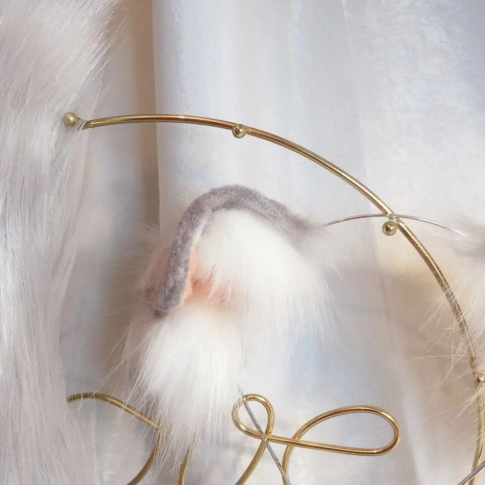 猫　動物コスプレ　耳7cm/尻尾80cm　仮装　萌え　ふわふわ　アニマル変装　高品質　手作りイベント/ハロウイン/コスプレ小物-4