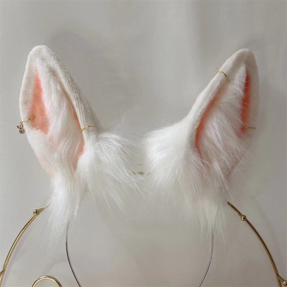 兎ウサギ　動物コスプレ　耳12cm/尻尾15cm　仮装　萌え　ふわふわ　アニマル変装　高品質　手作りイベント/ハロウイン/コスプレ小物-3