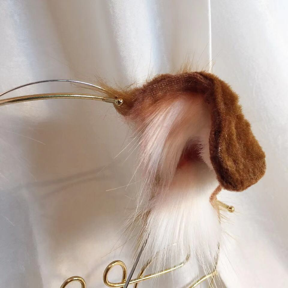 犬いぬ　動物コスプレ　耳8cm/尻尾50cm　仮装　萌え　ふわふわ　アニマル変装　高品質　手作りイベント/ハロウイン/コスプレ小物-13