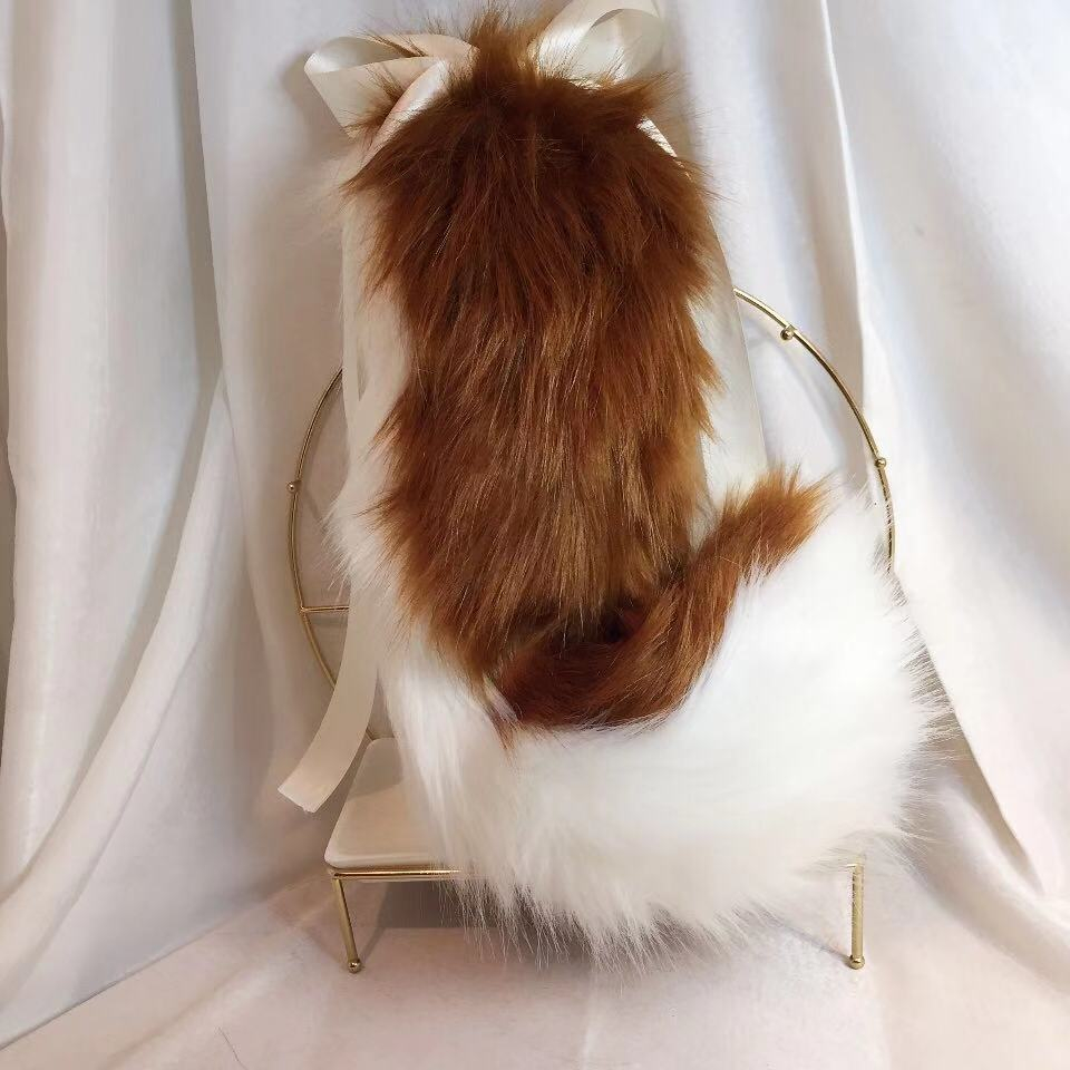 犬いぬ　動物コスプレ　耳8cm/尻尾50cm　仮装　萌え　ふわふわ　アニマル変装　高品質　手作りイベント/ハロウイン/コスプレ小物-14