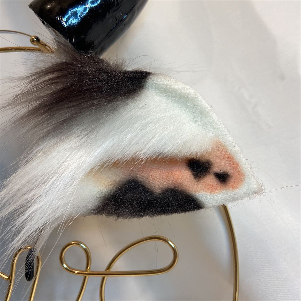 牛　動物コスプレ　耳9cm角13cm尻尾80cm　仮装　萌え　ふわふわ　アニマル変装　高品質　手作りイベント/ハロウイン/コスプレ小物-4