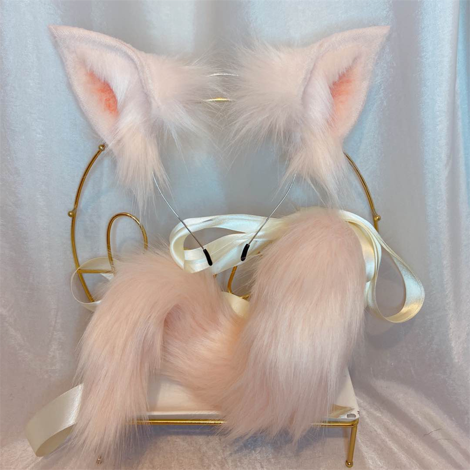 豚　動物コスプレ　耳9cm尻尾40cm　仮装　萌え　ふわふわ　アニマル変装　高品質　手作りイベント/ハロウイン/コスプレ小物-2
