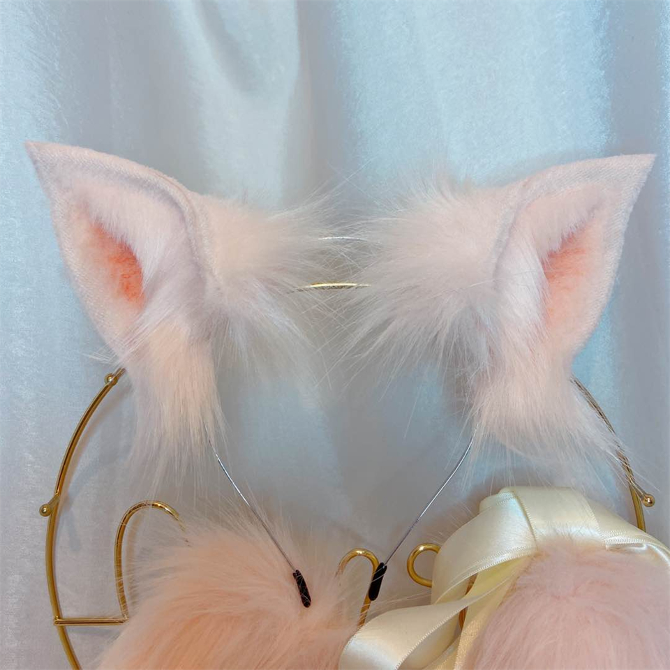豚　動物コスプレ　耳9cm尻尾40cm　仮装　萌え　ふわふわ　アニマル変装　高品質　手作りイベント/ハロウイン/コスプレ小物-3