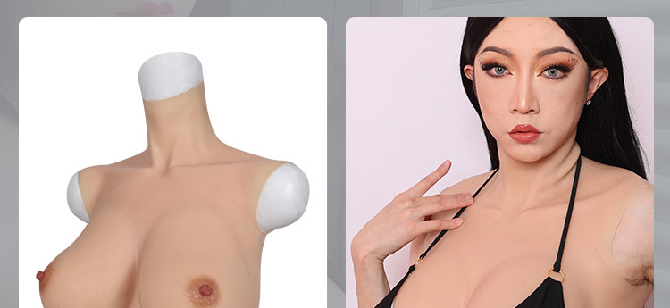 八字型のB/C/D/E/Ｈカップシリコンバスト　超リアルおっぱい　シリコン充填　躍動感ある乳揺れ　手軽にできるバストアップ　収縮性良く　女装グッズ　男の娘　クロスドレス　豊胸　性転換のシリコン胸-3