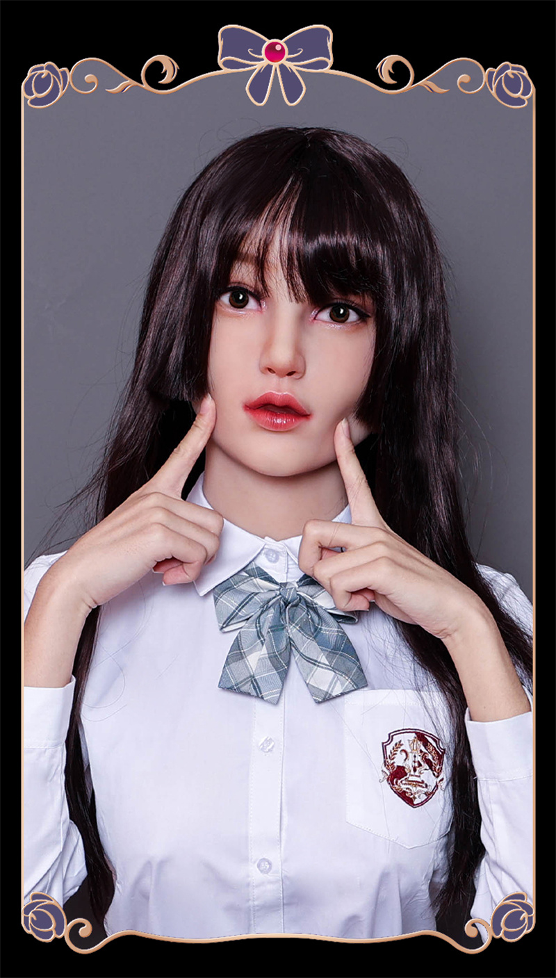 美人顔のLilyちゃん　新品フィメールマスク　全頭スタイル　後ろ紐付き　メイク付き　顔にピッタリ　ニューハーフ　女装　可愛い女性の顔　シリコン製フェイススキン-4