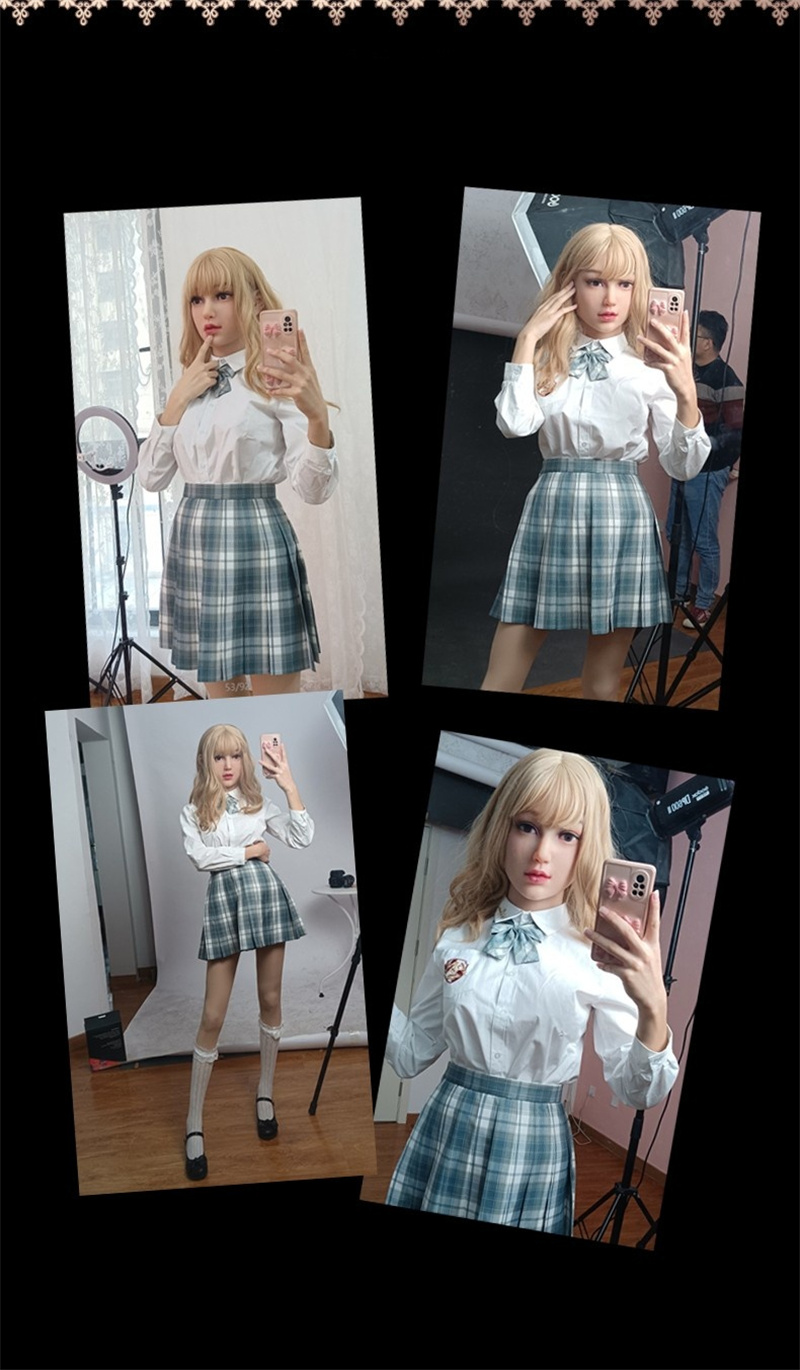 美人顔のLilyちゃん　新品フィメールマスク　全頭スタイル　後ろ紐付き　メイク付き　顔にピッタリ　ニューハーフ　女装　可愛い女性の顔　シリコン製フェイススキン-8