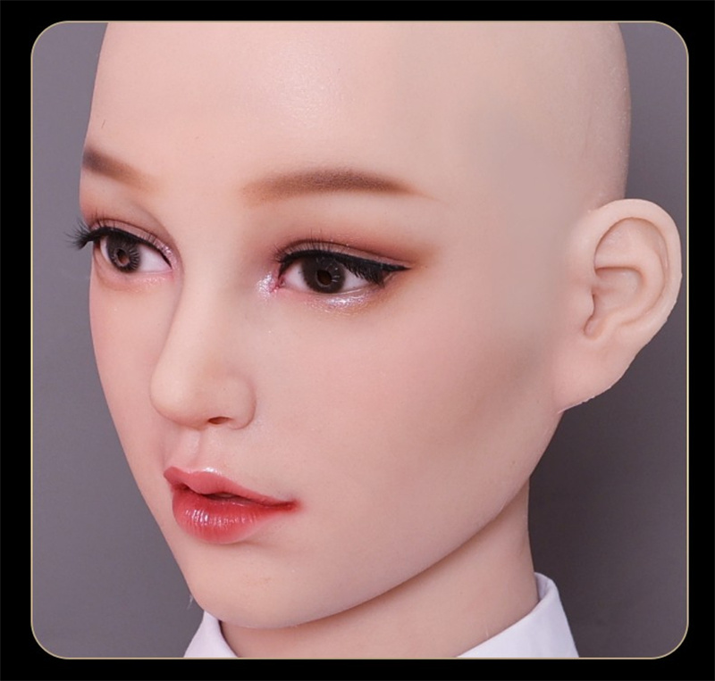 美人顔のLilyちゃん　新品フィメールマスク　全頭スタイル　後ろ紐付き　メイク付き　顔にピッタリ　ニューハーフ　女装　可愛い女性の顔　シリコン製フェイススキン-9