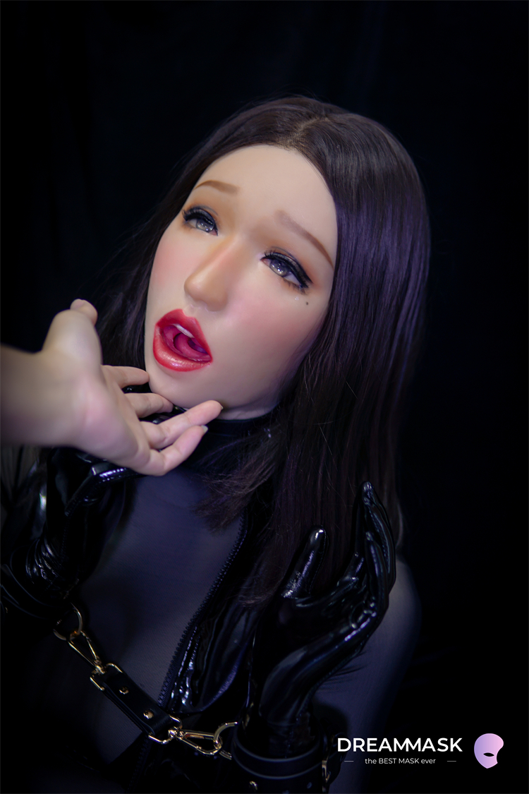 【この顔見たら、我慢はできない】欲夢M18　恥ずかしい顔シリーズ　ちゃんと口フェラできる高品質のフィメールマスク　欲求不満な顔　メイク付き　SMゲーム　強制に口を開ける　取り外し可能の瞳付き　フェイススキン　シリコン材質　全頭密閉/後ろ紐付き　cdcoser通販　全国送料無料-13