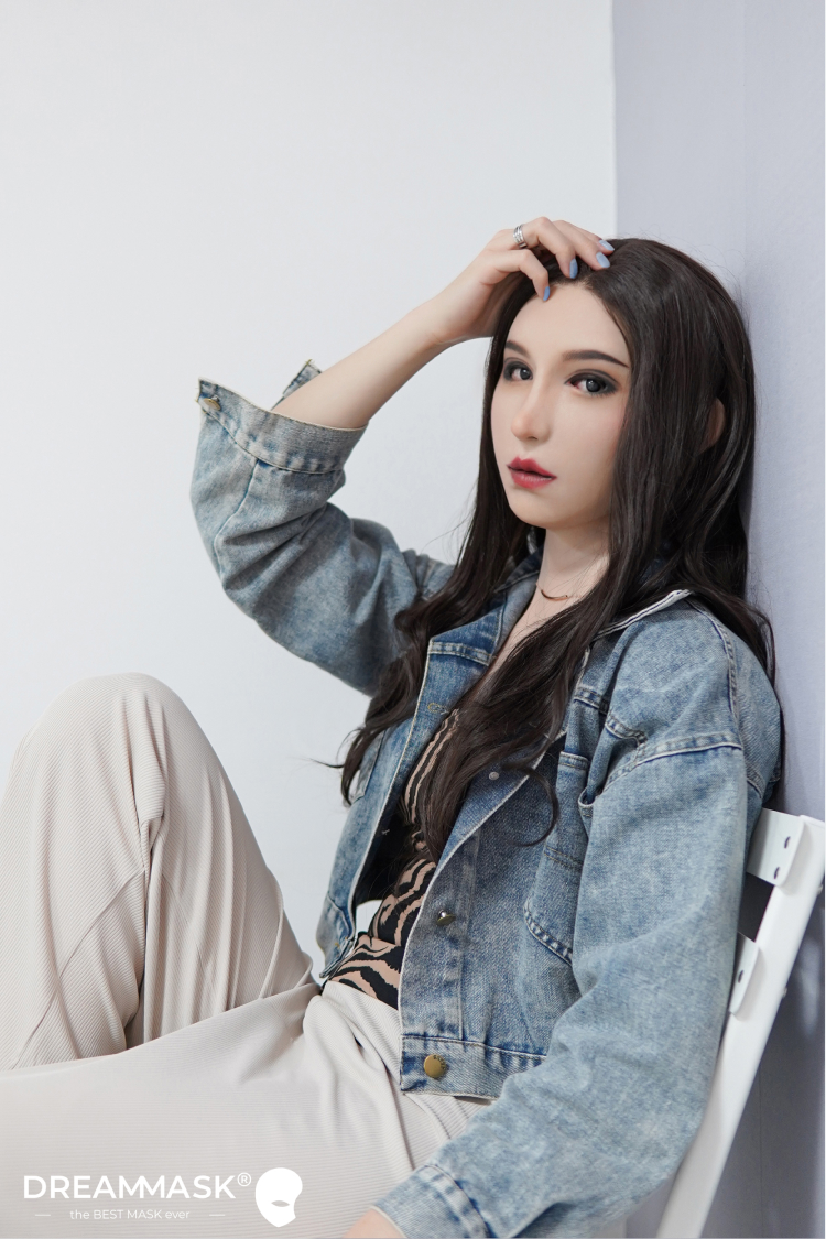 新登場！！可愛い美乳美少女顔　琉璃・NinaちゃんM22　全頭フィメールマスク＆シリコン充填乳房付き　B/Eカップ相当乳房　顔メイク付き　眉毛の植毛選択可能　高級シリコン素材　超リアル肌触り　男の娘　マスクフェチ　女装変装用品　CDCOSER通販　女装子グッズ　正規品保証　全国送料無料　おまけの良質のウィッグあり-32