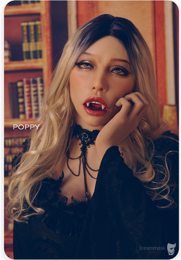 “Poppy”欲桃M08　恥ずかしい顔シリーズ　美人の吸血鬼　シリコン製　SMゲーム　強制に口を開ける　フィメールマスク　ハロウィン　面白い変装好物-3