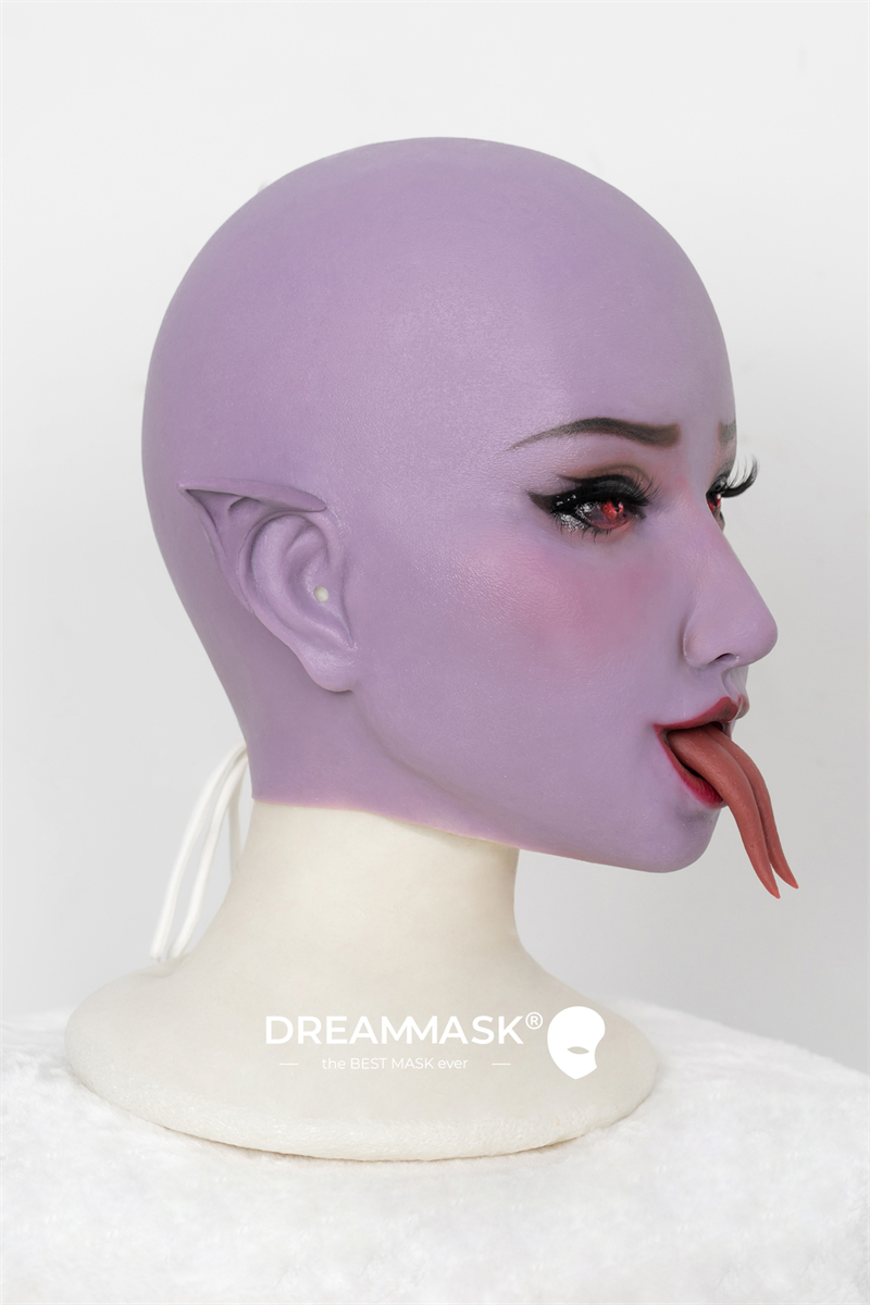 欲魅（ヨクミ）M23P2　魅魔ノーマルメイク付き　高品質のフィメールマスク　SM専用マスク　取り外し可能の蛇の舌付き　フェイススキン　医療用シリコン材質　ファスナー付き/後ろ紐付き　cdcoser通販　正規品保証　全国送料無料-17