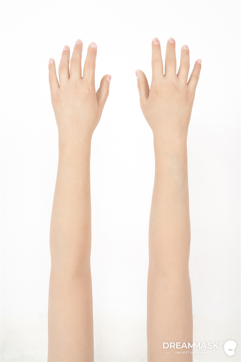 高品質　超リアル美人の手袋H02（右手+左手）　柔らかいシリコン素材　手から腕までの手袋　若い女性の腕　変装用品　正規品保証12