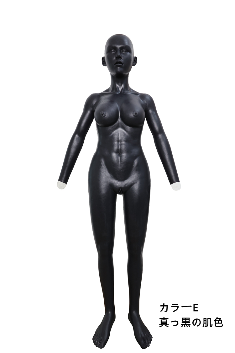 【完全に皮モノ新品登場】頭の天辺からつま先まであるフィメールマスク付き全身スーツ　高品質シリコン素材　美人顔　超リアル女体化　ロングアーム付き　Dカップ人工乳房　アナルホール付き　背中から着脱超便利！！全国送料無料-18