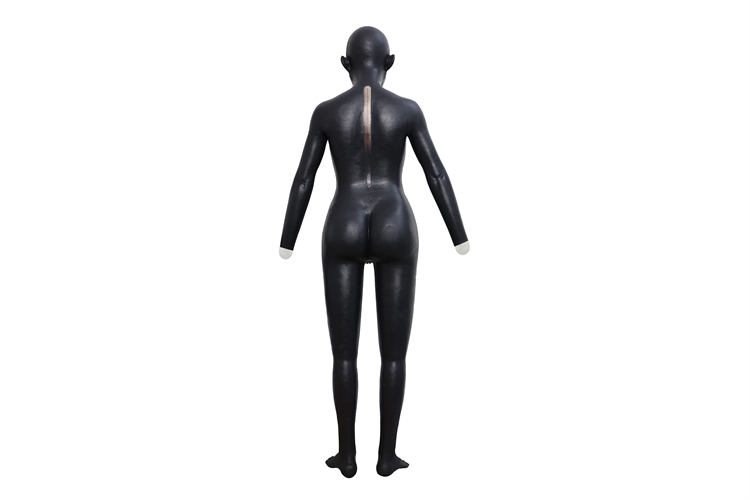 【完全に皮モノ新品登場】頭の天辺からつま先まであるフィメールマスク付き全身スーツ　高品質シリコン素材　美人顔　超リアル女体化　ロングアーム付き　Dカップ人工乳房　アナルホール付き　背中から着脱超便利！！全国送料無料-20