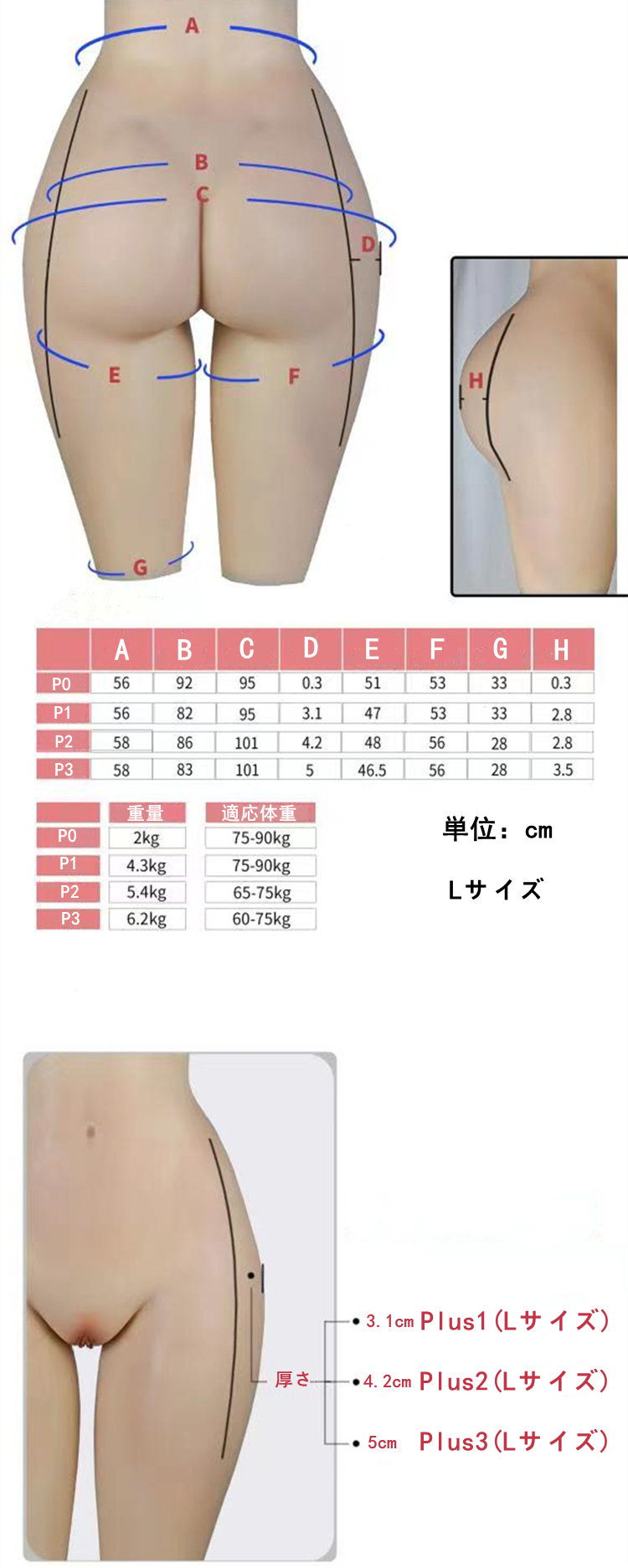 【独占販売】女性器の中そっくりの通路！CDCOSERでしか買えない高品質の性転換パンツ　ぷるぷる桃尻を目指す　ハニカム構造が肝心！大人気　蜂の巣　豊股豊尻　ハイウエスト　五分丈シリコン下着（PLUS)　前後に２つの女性器付きオーダー可能　通気孔付　ヒップアップショーツ　美尻　リアルな女性器　通気性　女装したい方＆男の娘へお勧め　男女兼用　性転換　変装必要品-13