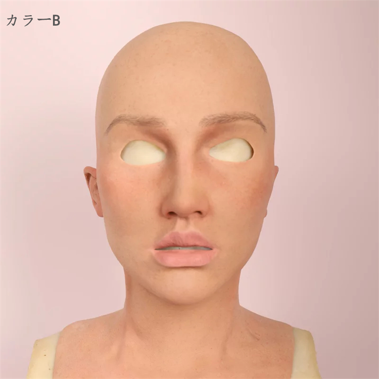 新品登場“Molly”茉莉　欧米美人　高品質シリコンフィメールマスク　超リアル　素顔／メイク付き　眉毛植毛　首無し／あり　正規品保証　CDCOSER通販　全国送料無料-6
