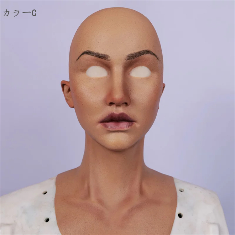 新品登場“Molly”茉莉　欧米美人　高品質シリコンフィメールマスク　超リアル　素顔／メイク付き　眉毛植毛　首無し／あり　正規品保証　CDCOSER通販　全国送料無料-9