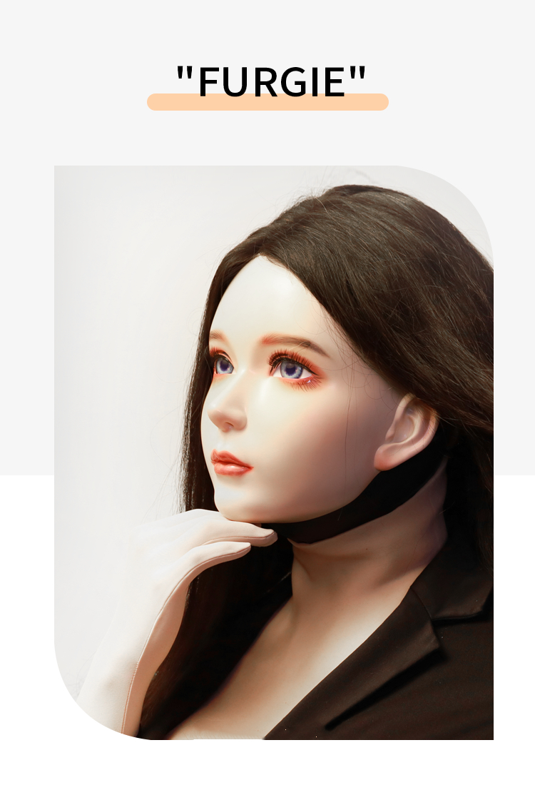 “Furgie”フィメールドールマスク　黒いラテックス　メイク付き　高品質　Female Doll Mask　正規品保証　CDCOSER通販　全国送料無料-1