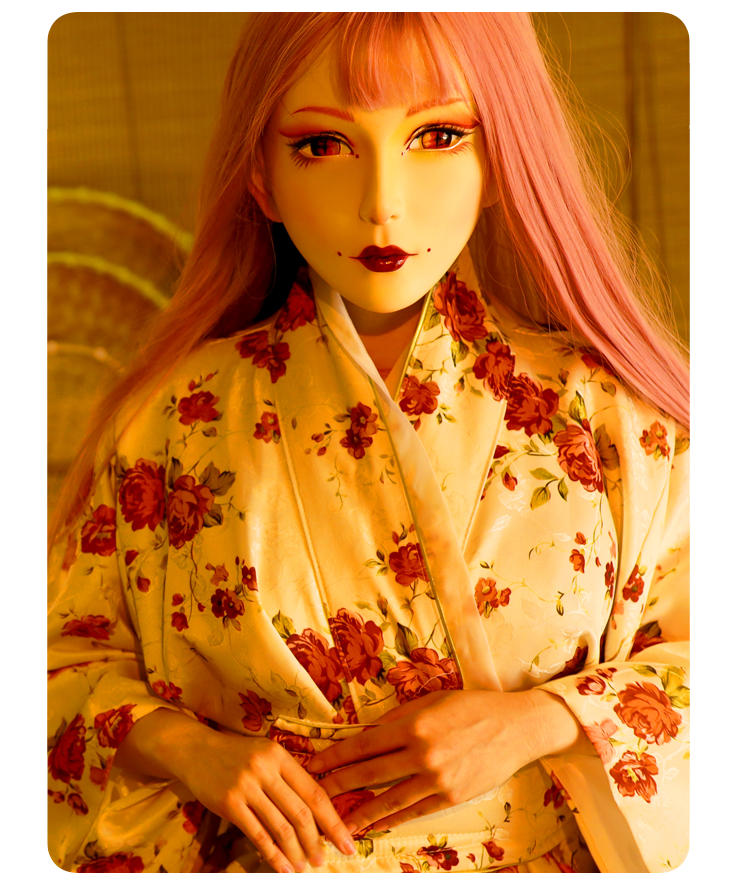 高品質“Furgie”花魁体験　メイク付き　フィメールドールマスク　半面／フルヘッドマスク　後頭部ラテックス　Female Doll Mask　正規品保証　CDCOSER通販　全国送料無料-9