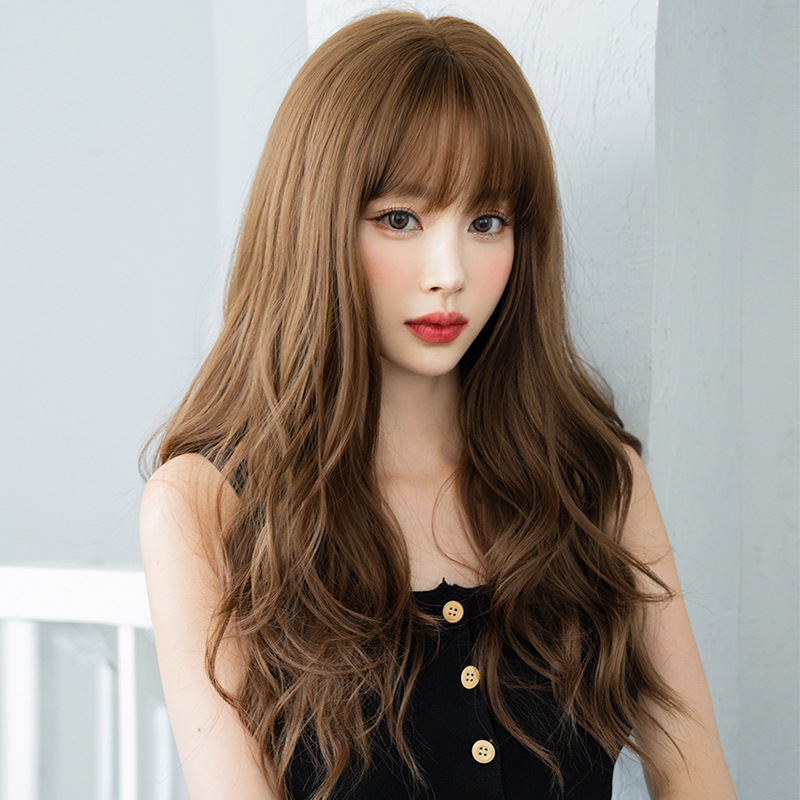 高品質　フルウィッグ　ロング　カーリーヘアー　長さ58cm　人工頭皮　通気性が抜群　違和感がないウィッグ　レディース　ヘアネット付き　自然　普段使い　女装体験用かつら-2