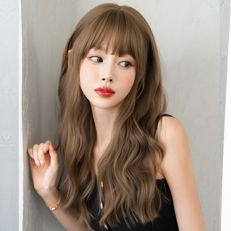 高品質　レディース　フルウィッグ　ロング　カーリーヘアー　長さ55cm　天然パーマ　人工頭皮　通気性が抜群　ヘアネット付き　小顔　普段使い　女装体験用かつら-3