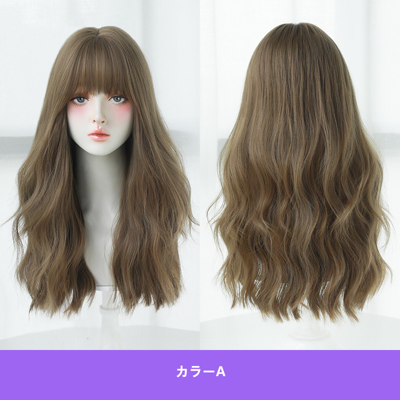 高品質　レディース　フルウィッグ　ロング　カーリーヘアー　長さ55cm　天然パーマ　人工頭皮　通気性が抜群　ヘアネット付き　小顔　普段使い　女装体験用かつら-5