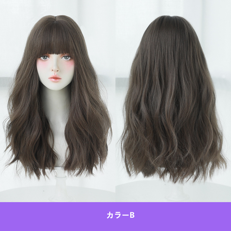 高品質　レディース　フルウィッグ　ロング　カーリーヘアー　長さ55cm　天然パーマ　人工頭皮　通気性が抜群　ヘアネット付き　小顔　普段使い　女装体験用かつら-6
