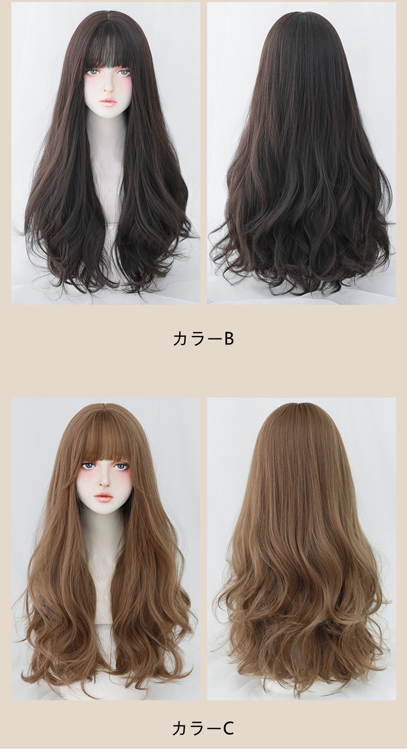高品質　フルウィッグ　スーパーロング　カール　長さ62cm　人工頭皮　通気性が抜群　ヘアネット付き　レディース　小顔　普段使い　男の娘　女装体験用かつら　お勧め-7