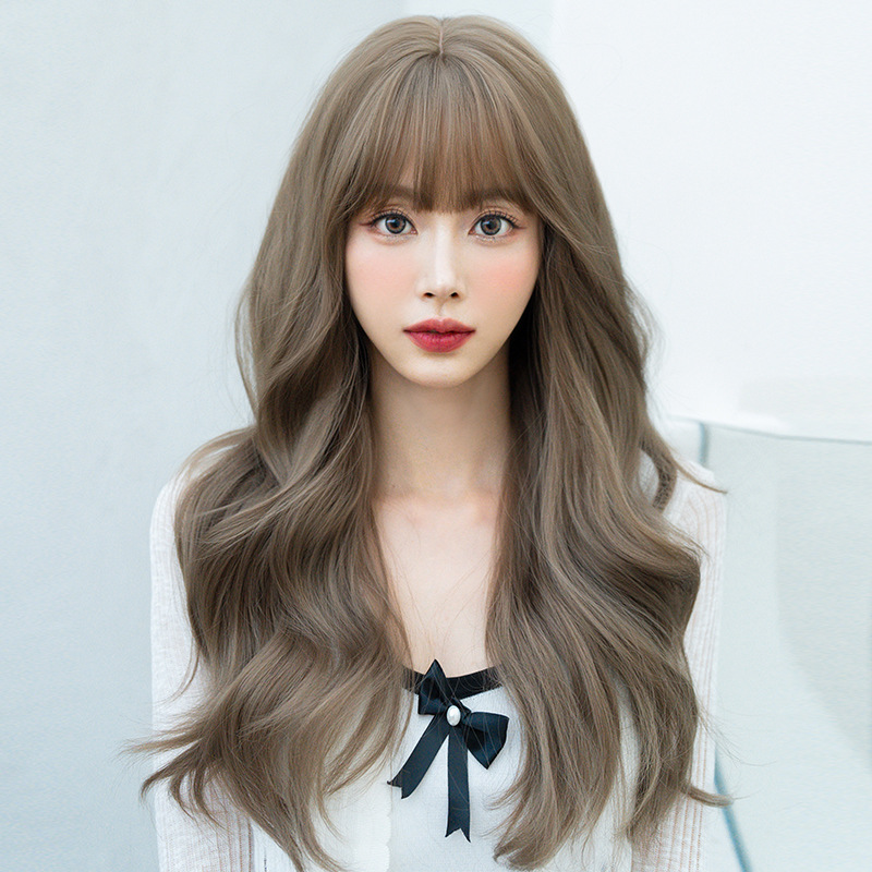 高品質　レディース　フルウィッグ　ロング　カール　長さ56cm　天然パーマ　人工頭皮　通気性が抜群　ヘアネット付き　小顔　普段使い　男の娘　女装体験用かつら　お勧め-1