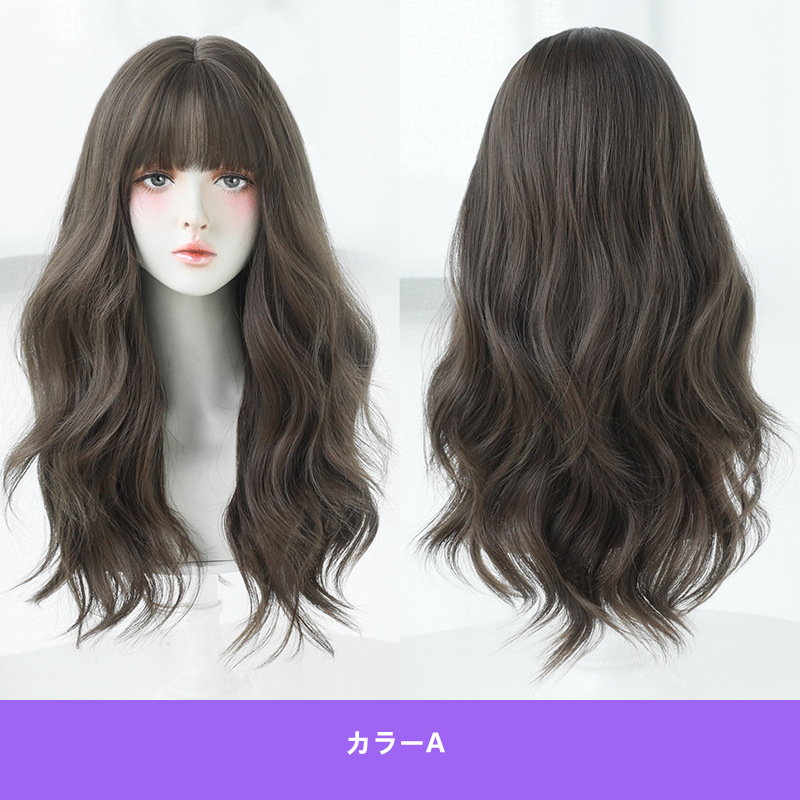 高品質　レディース　フルウィッグ　ロング　カール　長さ56cm　天然パーマ　人工頭皮　通気性が抜群　ヘアネット付き　小顔　普段使い　男の娘　女装体験用かつら　お勧め-5