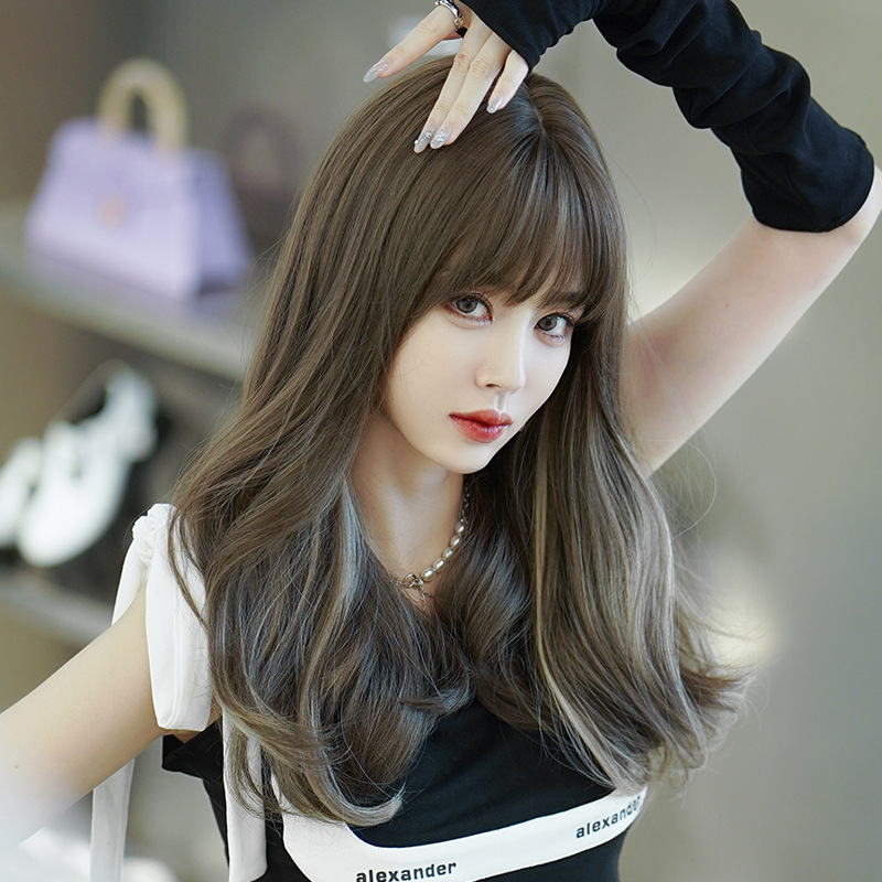 大人気　レディース　フルウィッグ　ロング　カール　長さ53cm　人工頭皮　通気性が抜群　ヘアネット付き　自然　普段使い　男の娘　女装体験用ウイッグ　お勧め-4