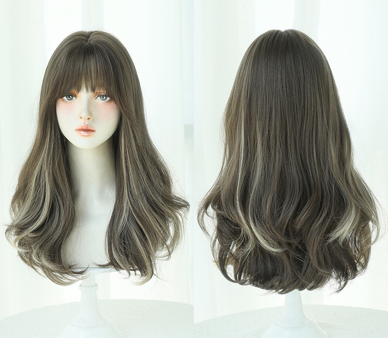 大人気　レディース　フルウィッグ　ロング　カール　長さ53cm　人工頭皮　通気性が抜群　ヘアネット付き　自然　普段使い　男の娘　女装体験用ウイッグ　お勧め-6