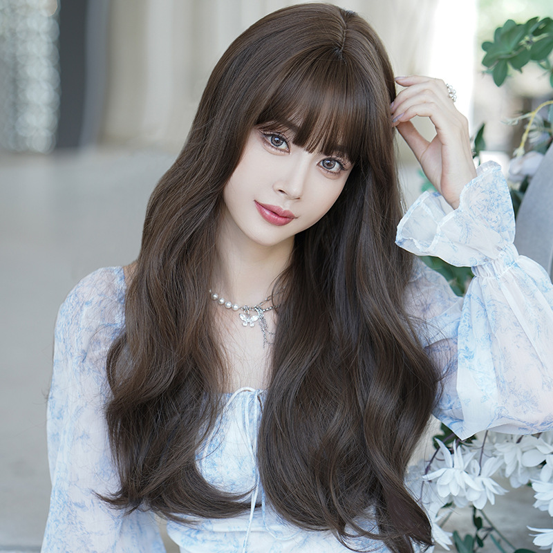 大人気　茶髪　少女感　レディース　フルウィッグ　ロング　カール　長さ63cm　人工頭皮　通気性が抜群　ヘアネット付き　自然　普段使い　男の娘　女装体験用ウイッグ　お勧め-3