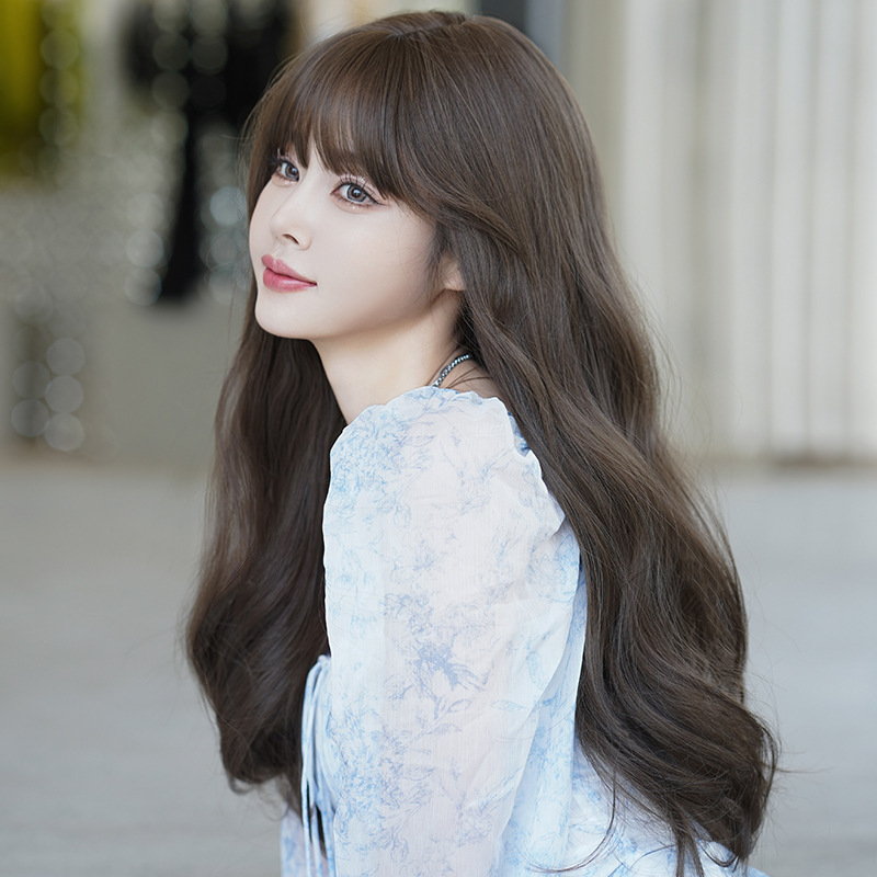 大人気　茶髪　少女感　レディース　フルウィッグ　ロング　カール　長さ63cm　人工頭皮　通気性が抜群　ヘアネット付き　自然　普段使い　男の娘　女装体験用ウイッグ　お勧め-5
