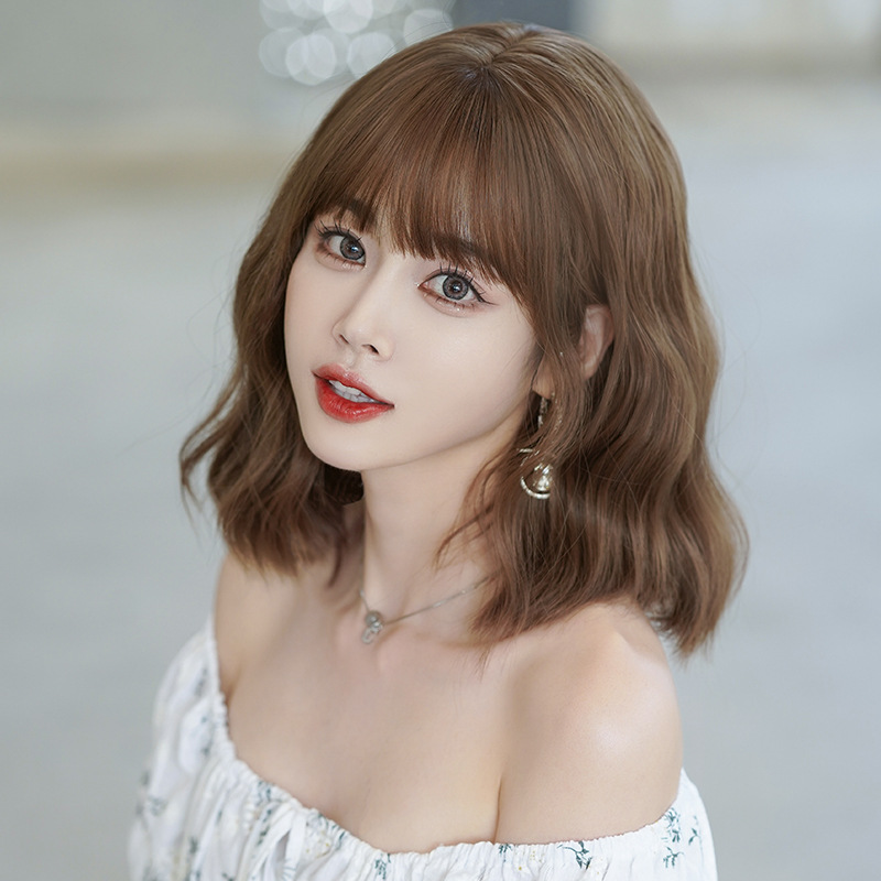 茶髪　フルウィッグ　レディース　ミディアム 　カール 　長さ37cm　人工頭皮　通気性が抜群　ヘアネット付き　かつら　自然　普段使い　男の娘　女装体験用ウイッグ　お勧め-3