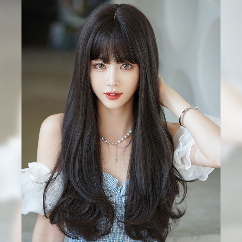 大人気　黒茶色　フルウィッグ　レディース　スーパーロング 　カール 　長さ65cm　人工頭皮　通気性が抜群　ヘアネット付き　かつら　自然　普段使い　男の娘　女装体験用ウイッグ　お勧め-4