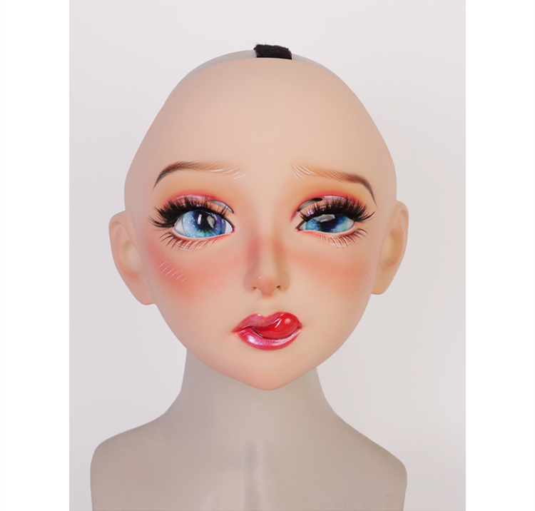 高品質フィメールドールマスク“Cherrie”　可愛い猫系　メイク付き　半面／フルヘッドマスク　後頭部ラテックス　Female Doll Mask　正規品保証　CDCOSER通販　全国送料無料-2