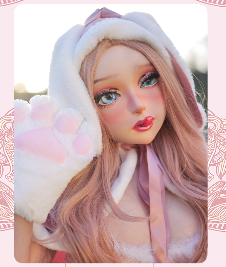 高品質フィメールドールマスク“Cherrie”　可愛い猫系　メイク付き　半面／フルヘッドマスク　後頭部ラテックス　Female Doll Mask　正規品保証　CDCOSER通販　全国送料無料-11