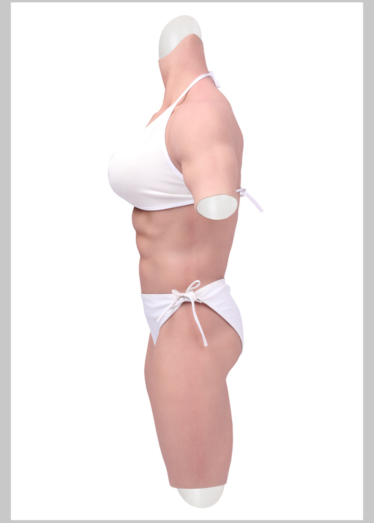 高品質　八代目シリコン女体化筋肉スーツ　マッスルバービー　超リアルな肌のキメ　毛細血管まで再現　女性筋肉ボディービル　綺麗な縦ライン　柔らかいシリコン/高弾性綿充填のDカップ乳房　背中に着脱ファスナー付き　男女兼用　全国送料無料-11