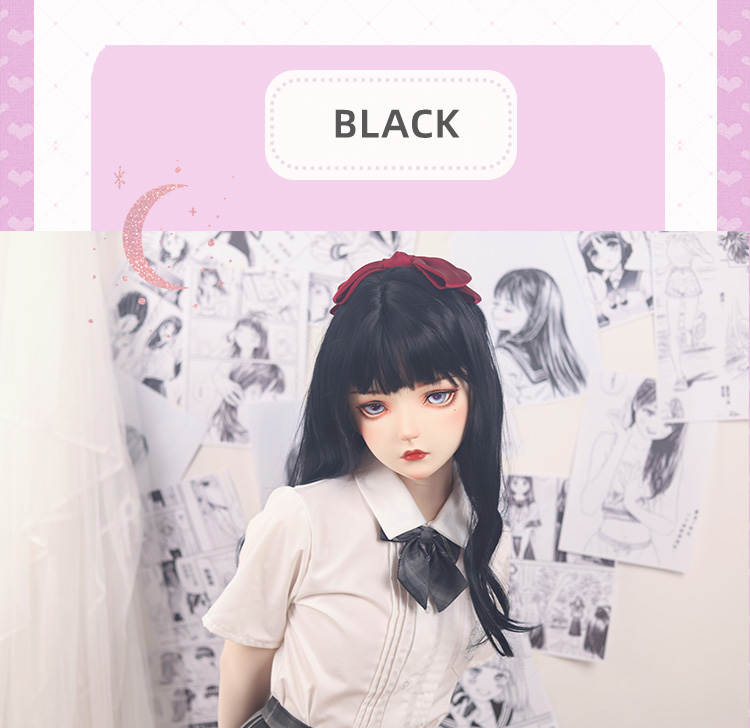 高品質　可愛いフィメールドールマスク　黒曜　二次元美少女　樹脂製　メイク付き　ハーフマスク　Female kigurumi Mask　正規品保証　CDCOSER通販　全国送料無料-8