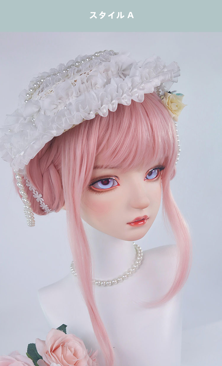 高品質　可愛いフィメールドールマスク　白童　二次元美少女　樹脂製　メイク付き　ハーフマスク　Female kigurumi Mask　正規品保証　CDCOSER通販　全国送料無料-4