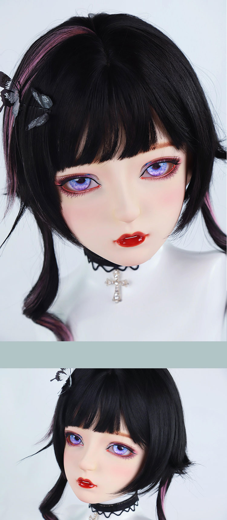高品質　可愛いフィメールドールマスク　白童　二次元美少女　樹脂製　メイク付き　ハーフマスク　Female kigurumi Mask　正規品保証　CDCOSER通販　全国送料無料-10